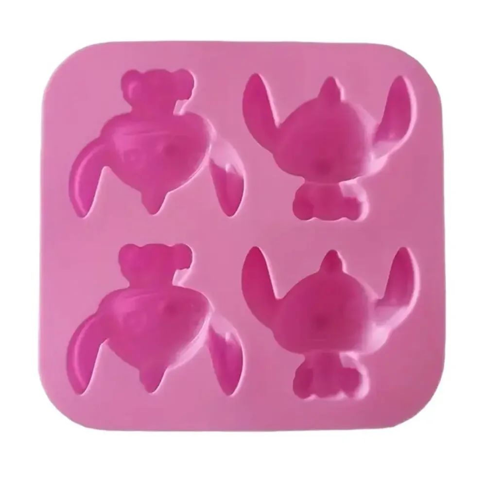 4 Ice Cube PINK Stitch Silicone cake chocolate Tray Treat Mold Bakeware GIRLY